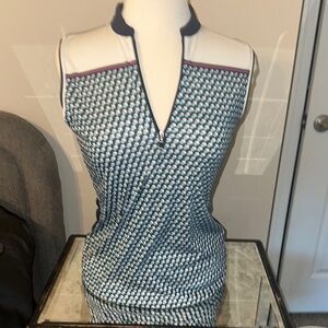 Women's Callaway Engineered Geo Print Zip Golf Polo Shirt Size: Small